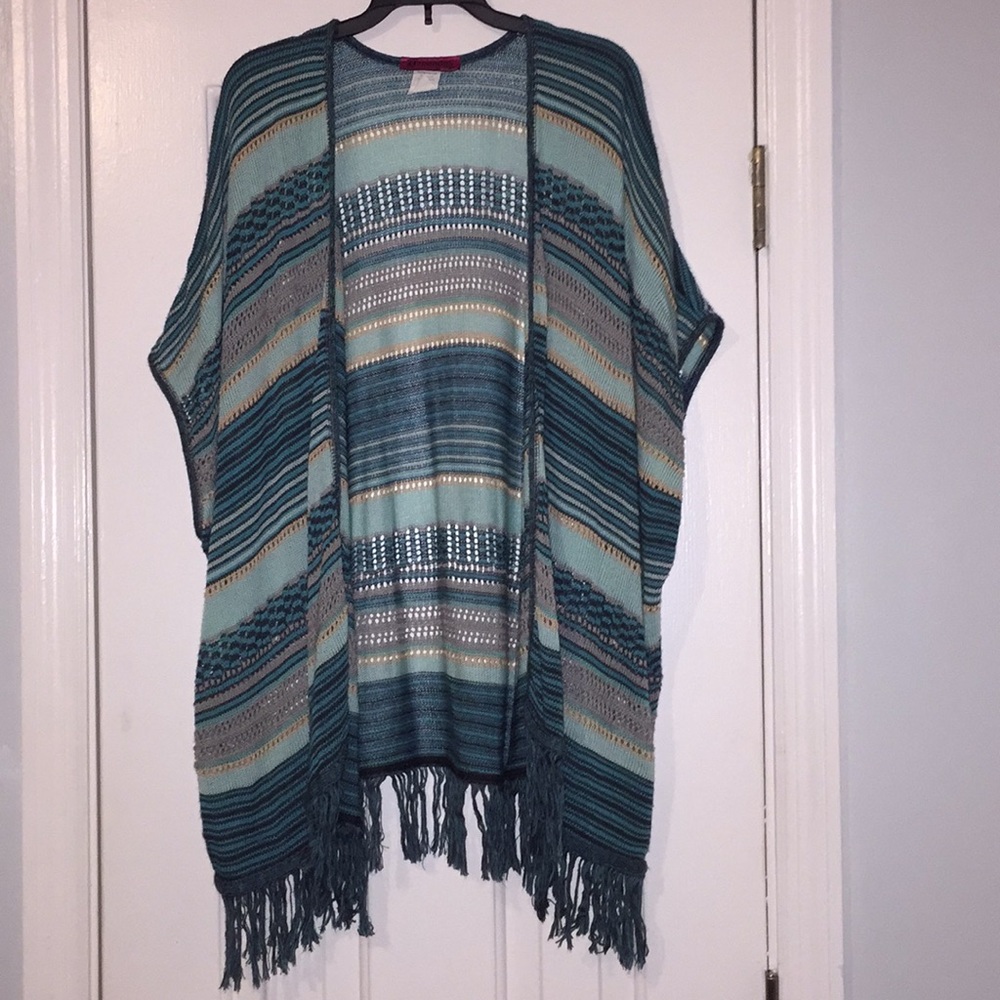 Multi-colored cardigan/poncho
